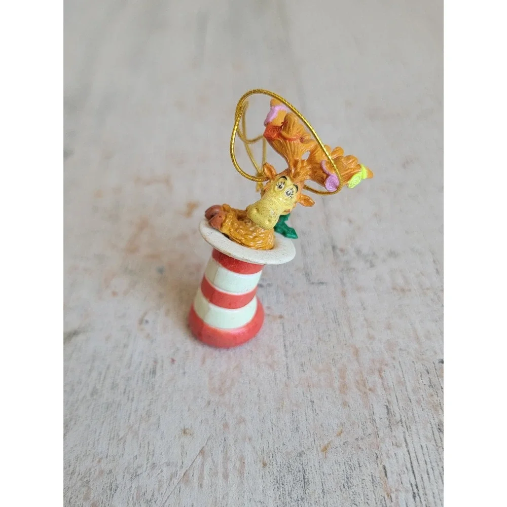 Vintage dr Seuss moose in hat mini ornament Xmas Mistletoe unique home